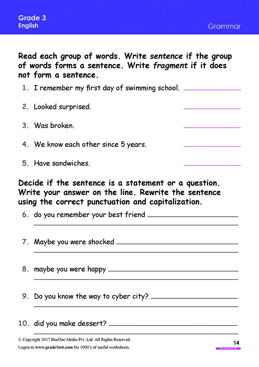 Class 3 English Work Sheet English Worksheet S For Grade 3 Primary Smart Class Yahoo Image