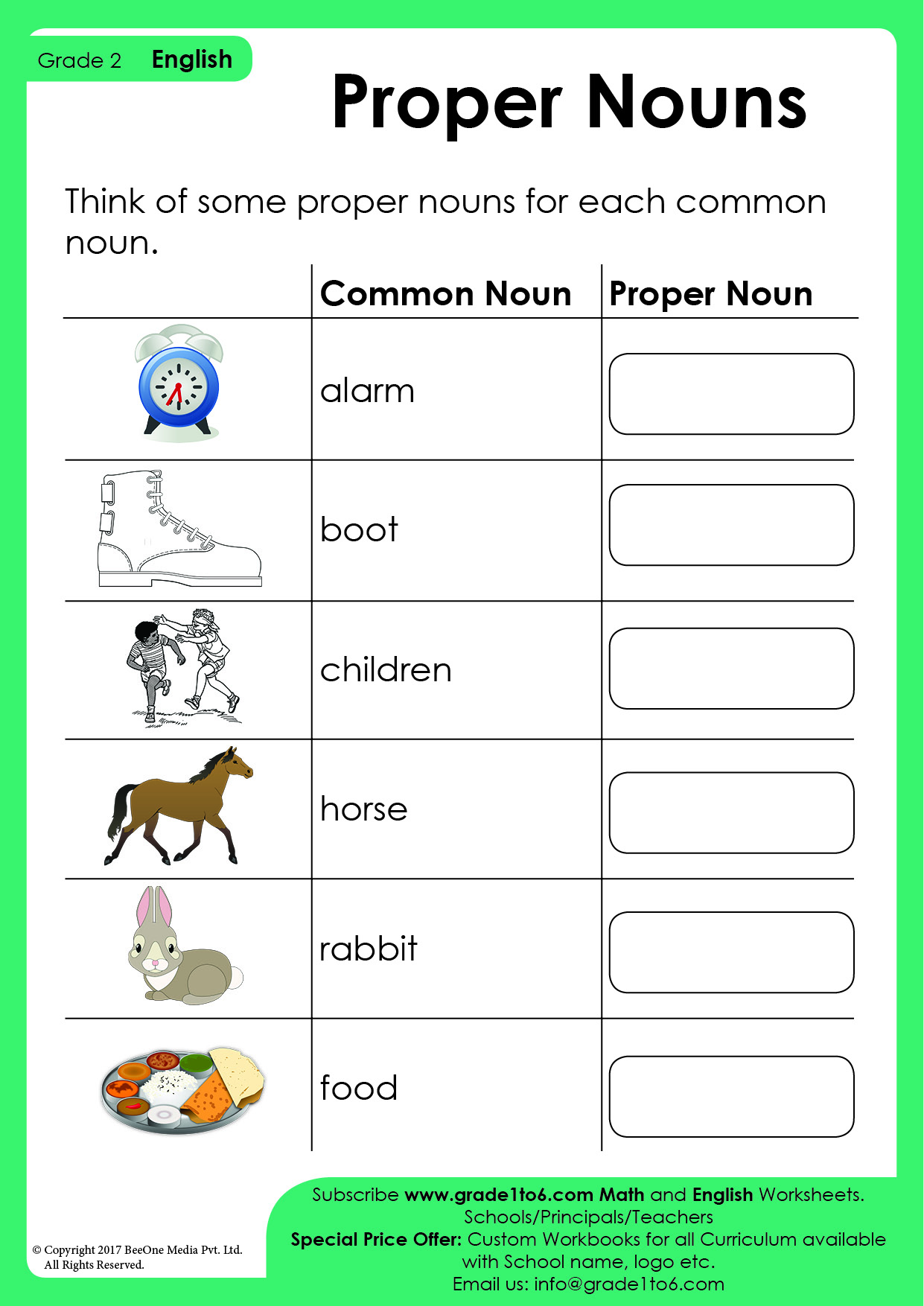 Common Proper Noun Worksheet For Class 5