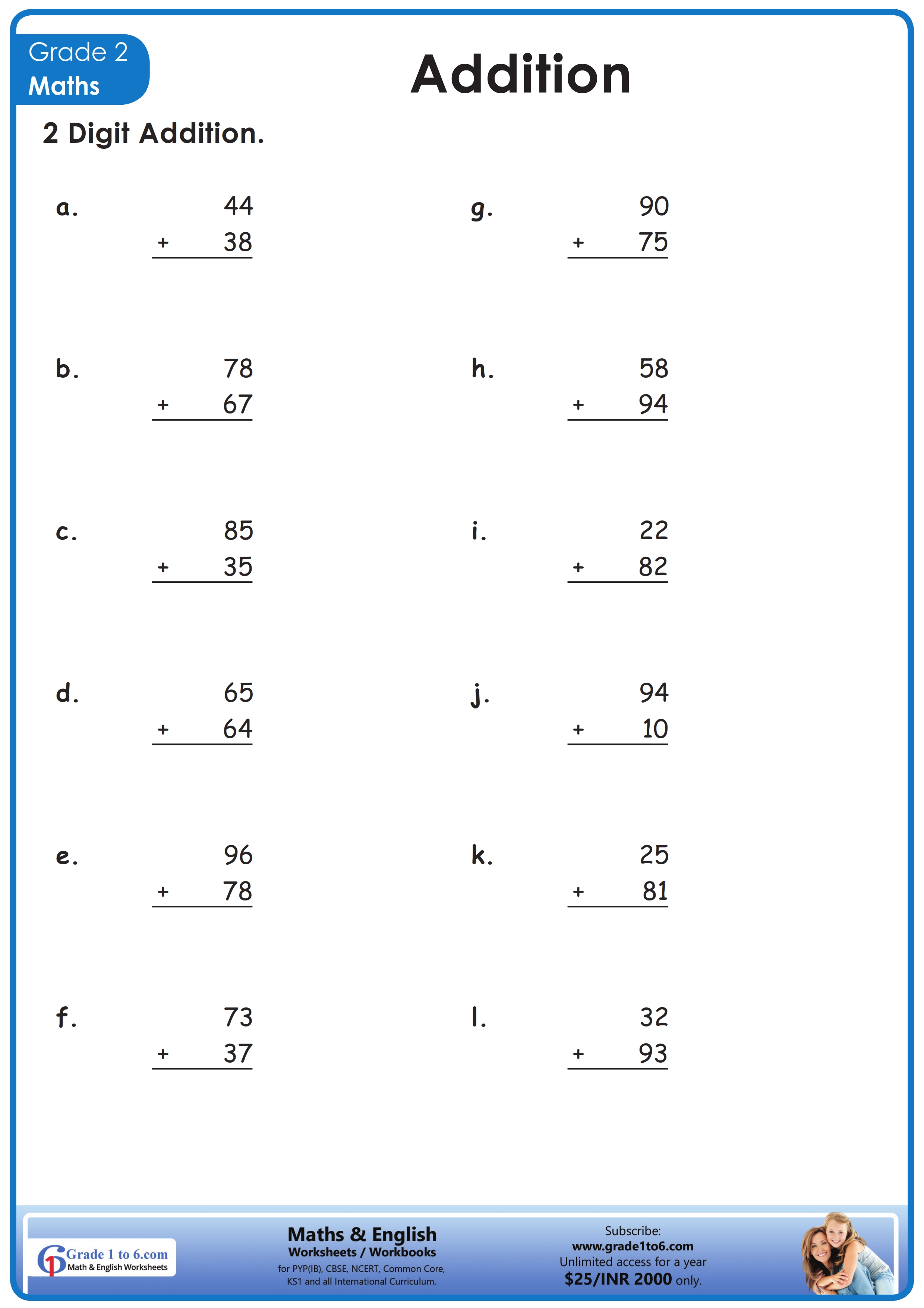 Math Worksheets Grade 2 All For One Math Worksheets Grade 2 All For One