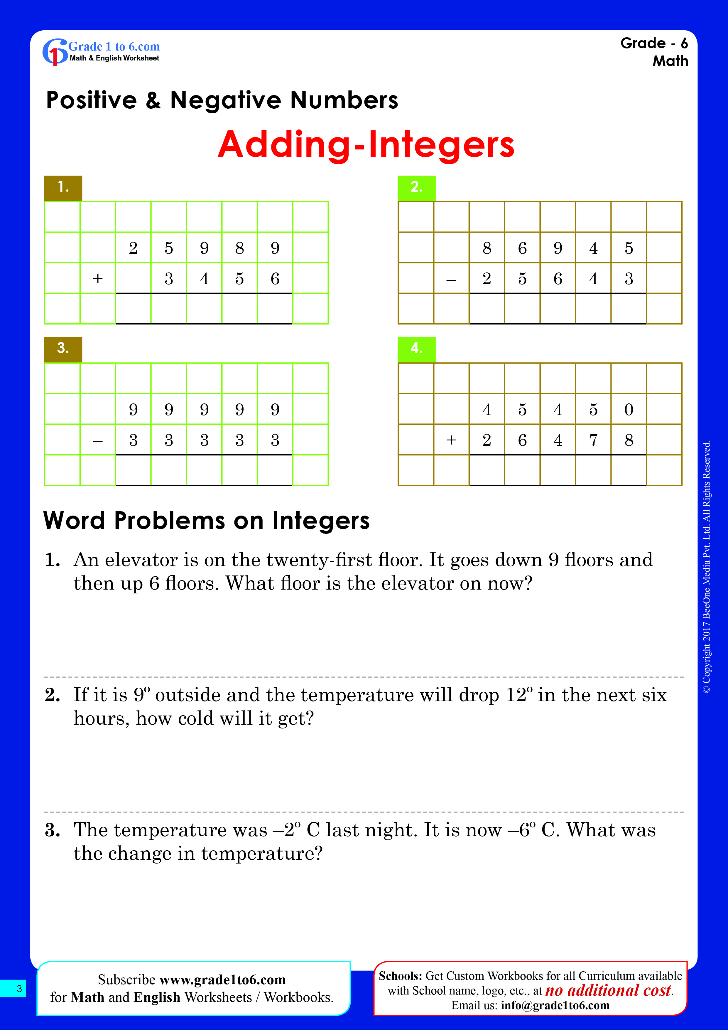 adding-positive-and-negative-integers-worksheets-grade1to6