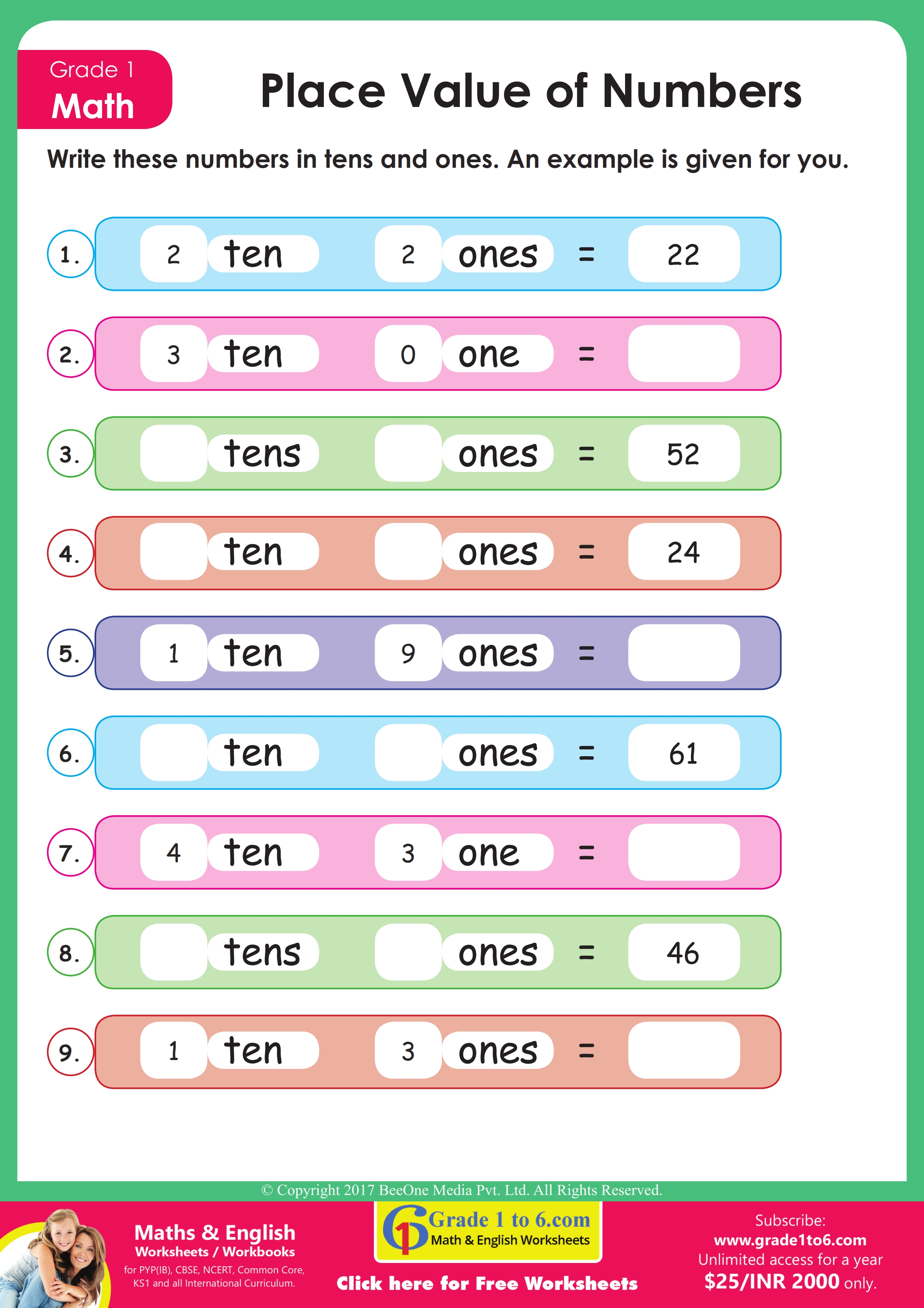 Place Value in Tens and Ones