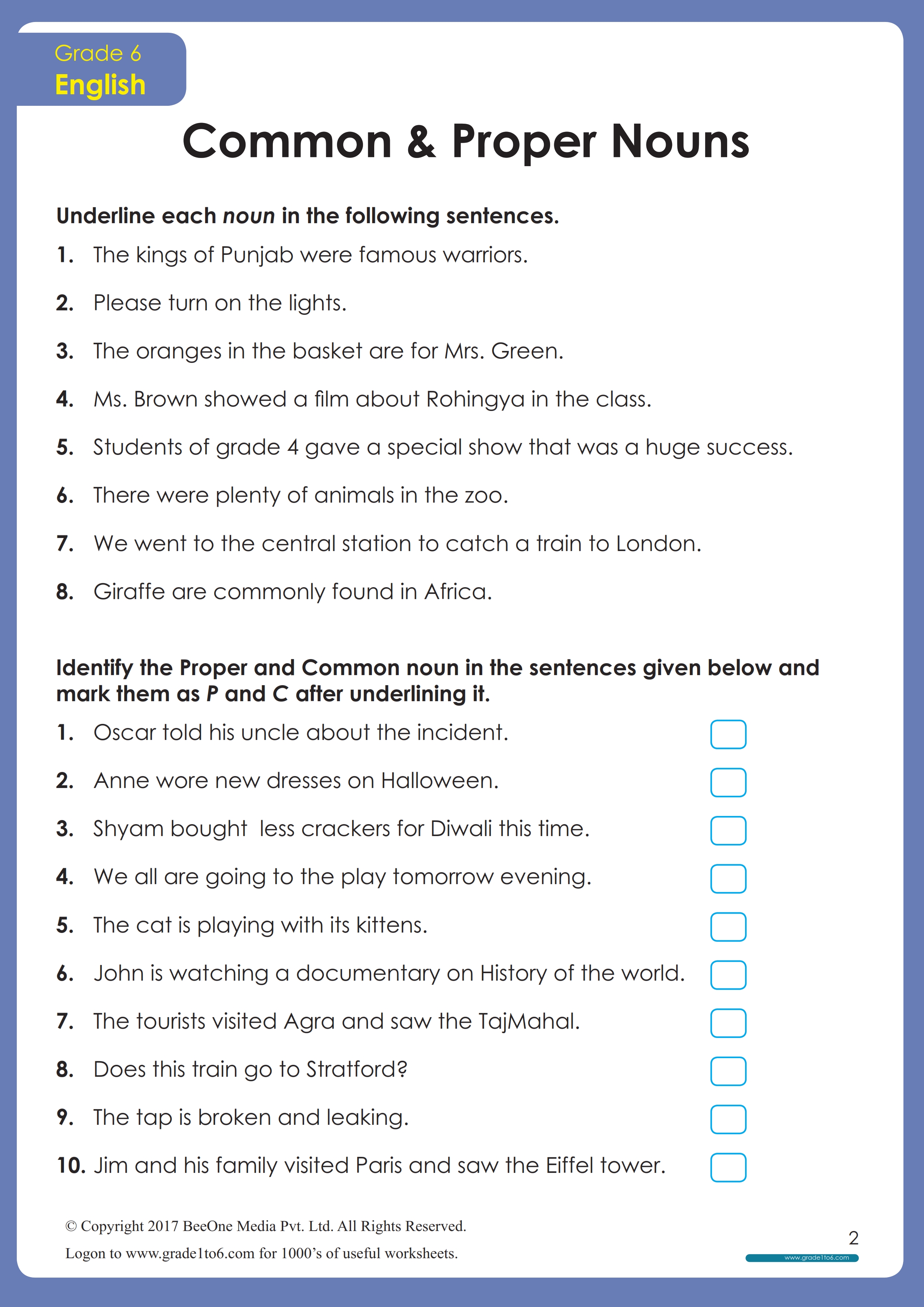 common-and-proper-nouns-worksheet-grade1to6