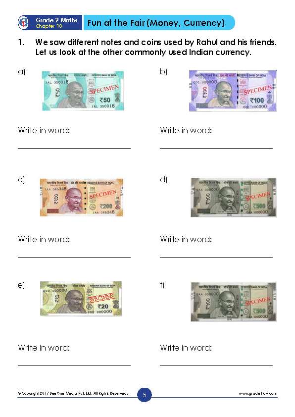 Chapter 10 Fun at the Fair Money-currency