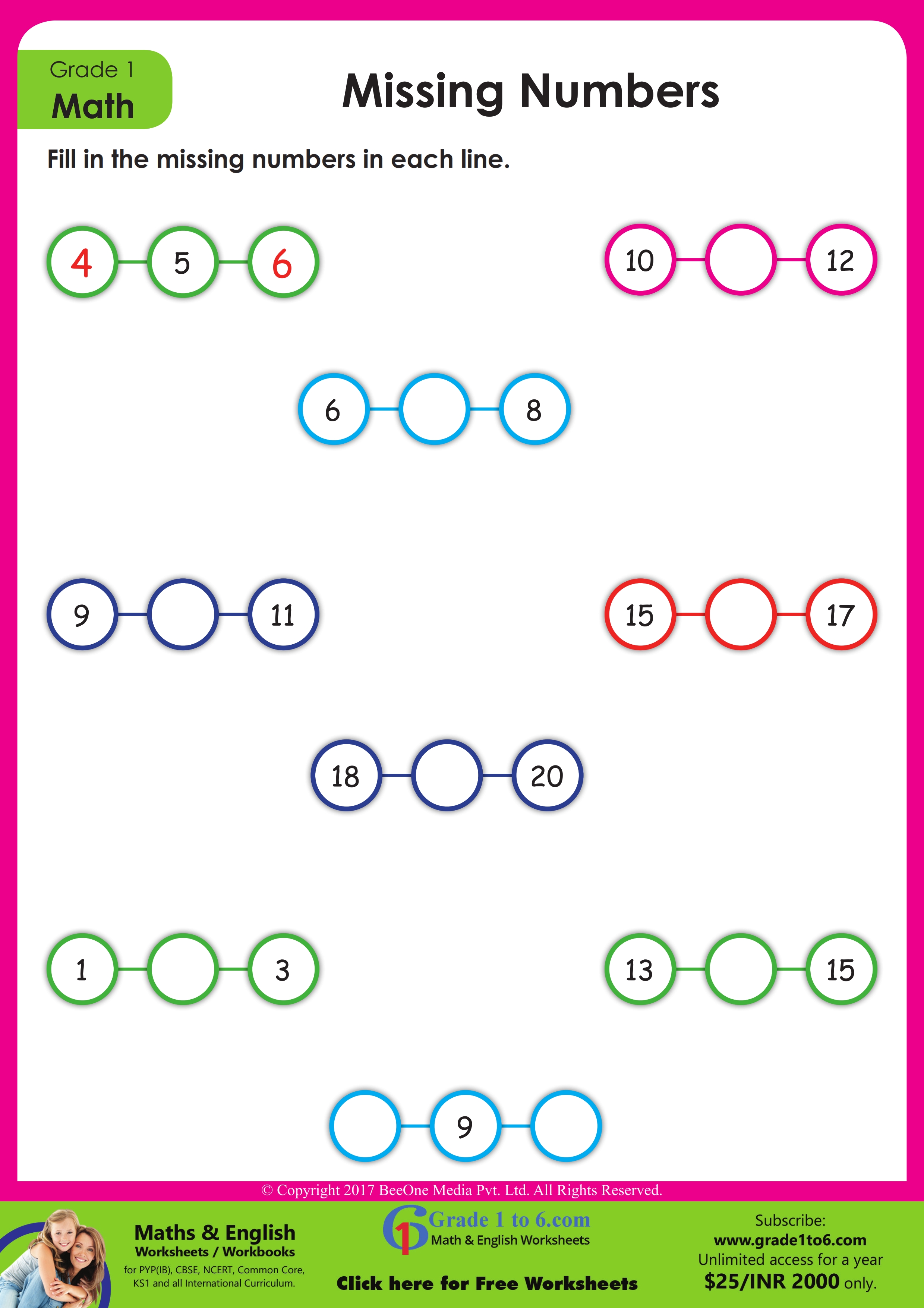 Missing Numbers up to 20