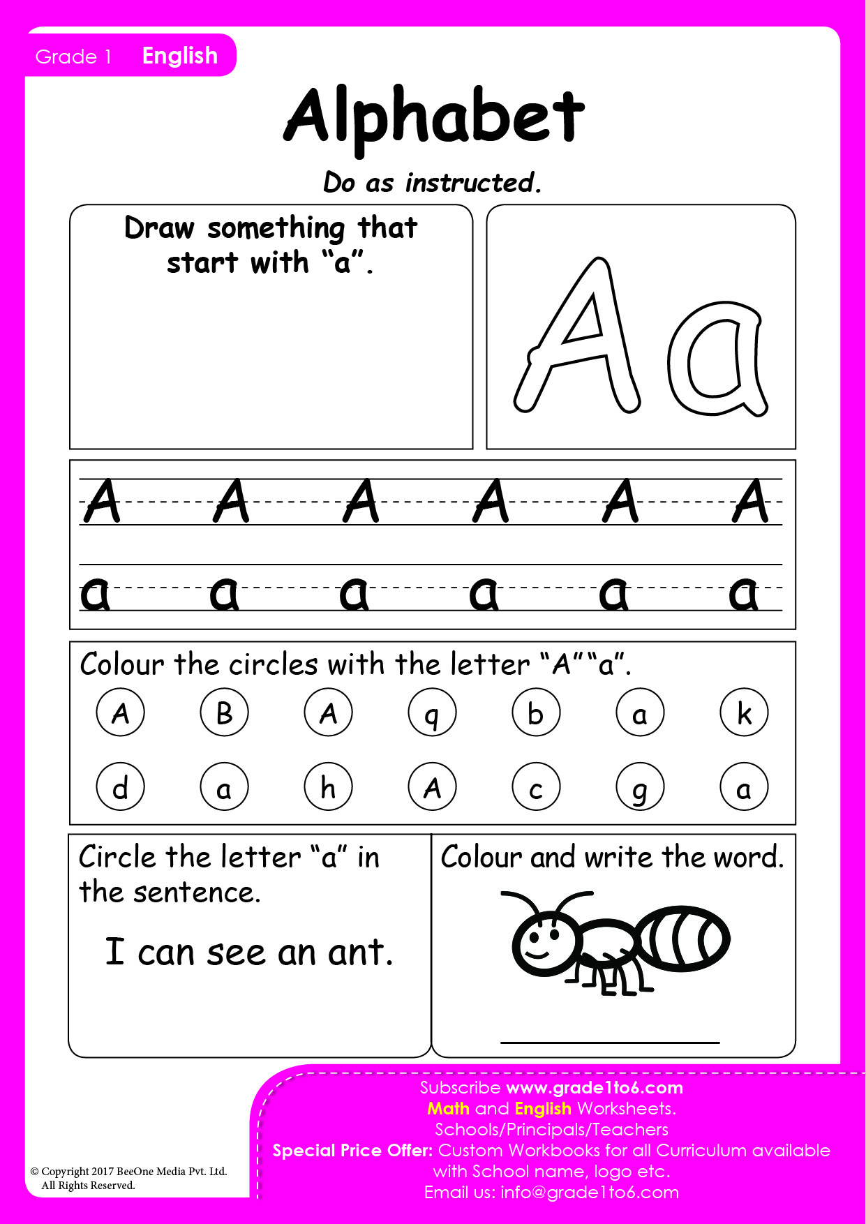 Worksheets For Grade 1 Writing Worksheets For Kindergarten