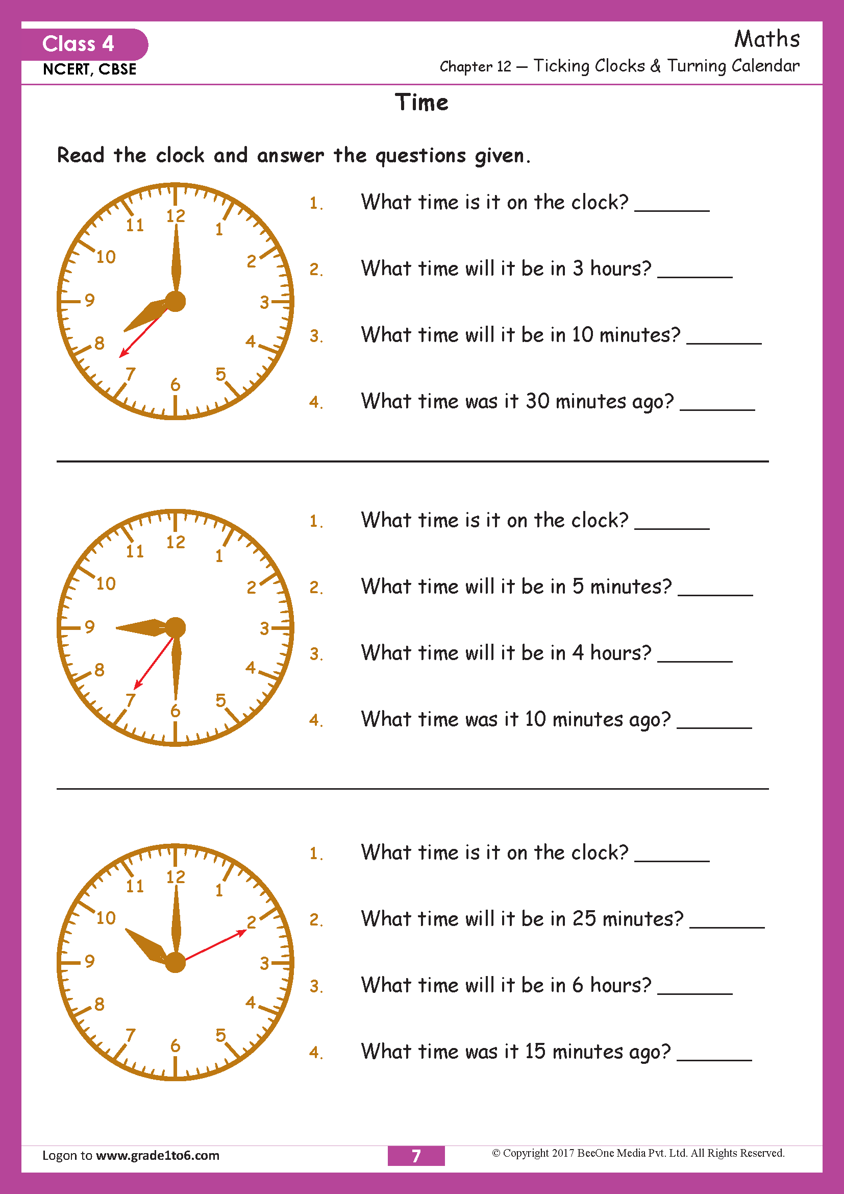 Chapter 12 Ticking Clocks & Turning Calendar