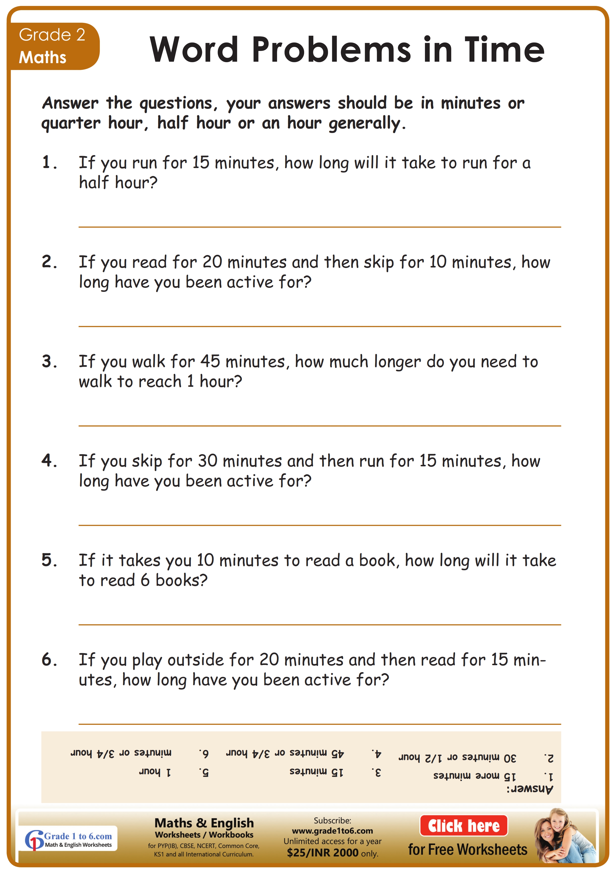 time worksheets grade 3 word problems