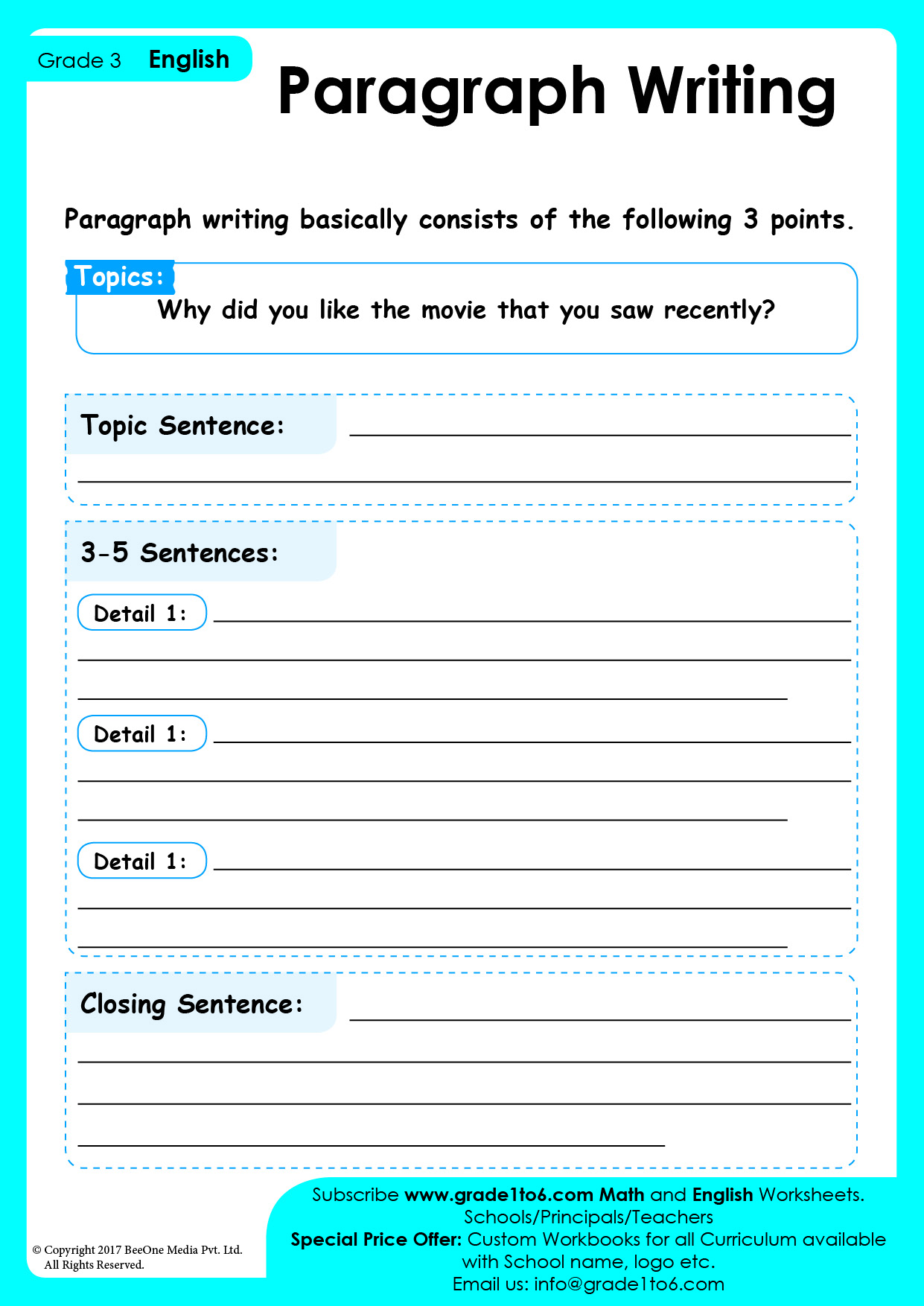 paragraph writing topics