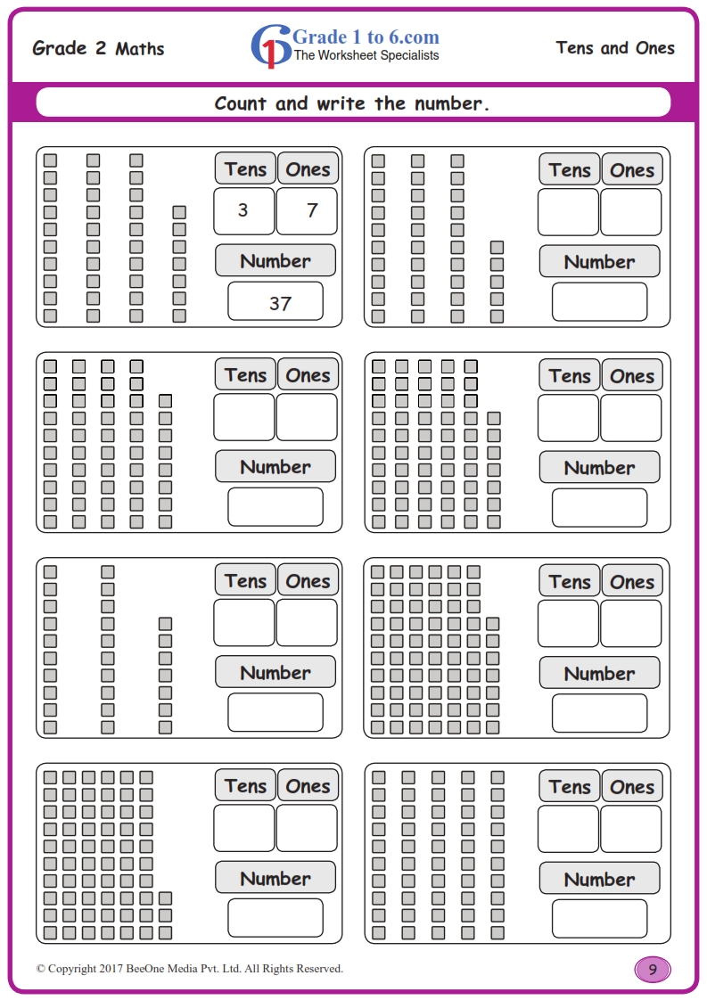 2nd grade place value worksheets www grade1to6 com