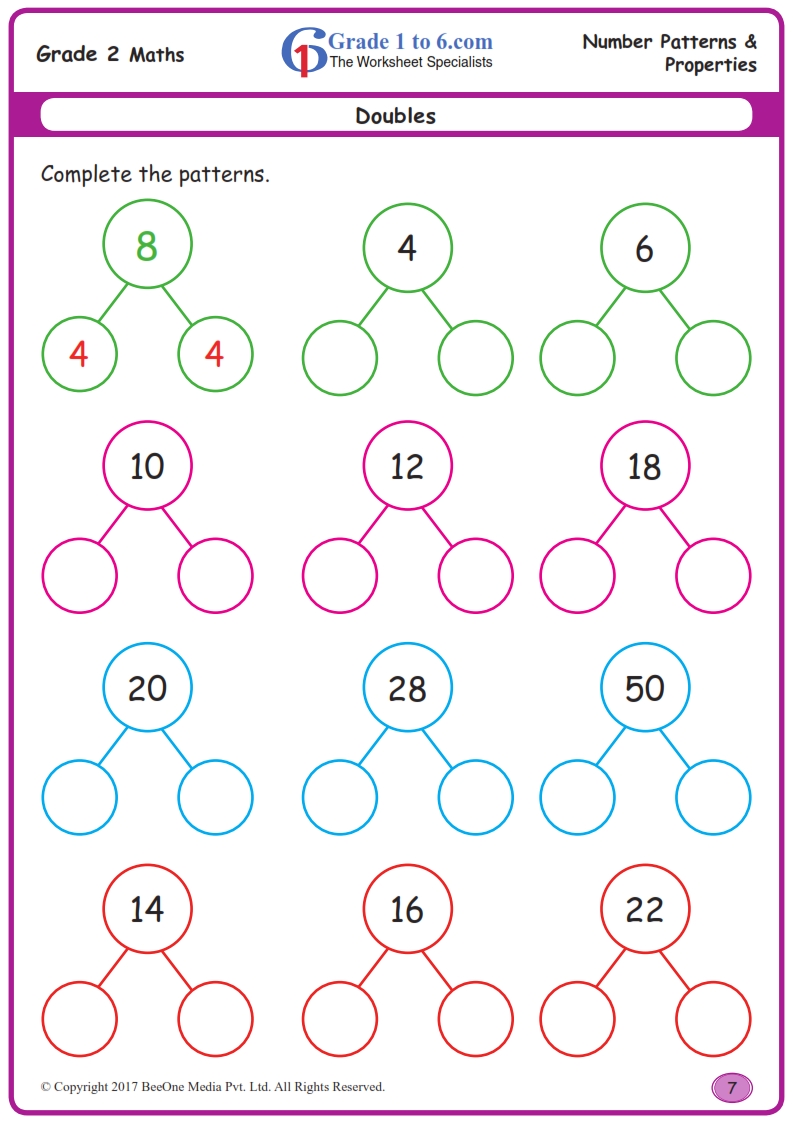 adding doubles worksheet www grade1to6 com