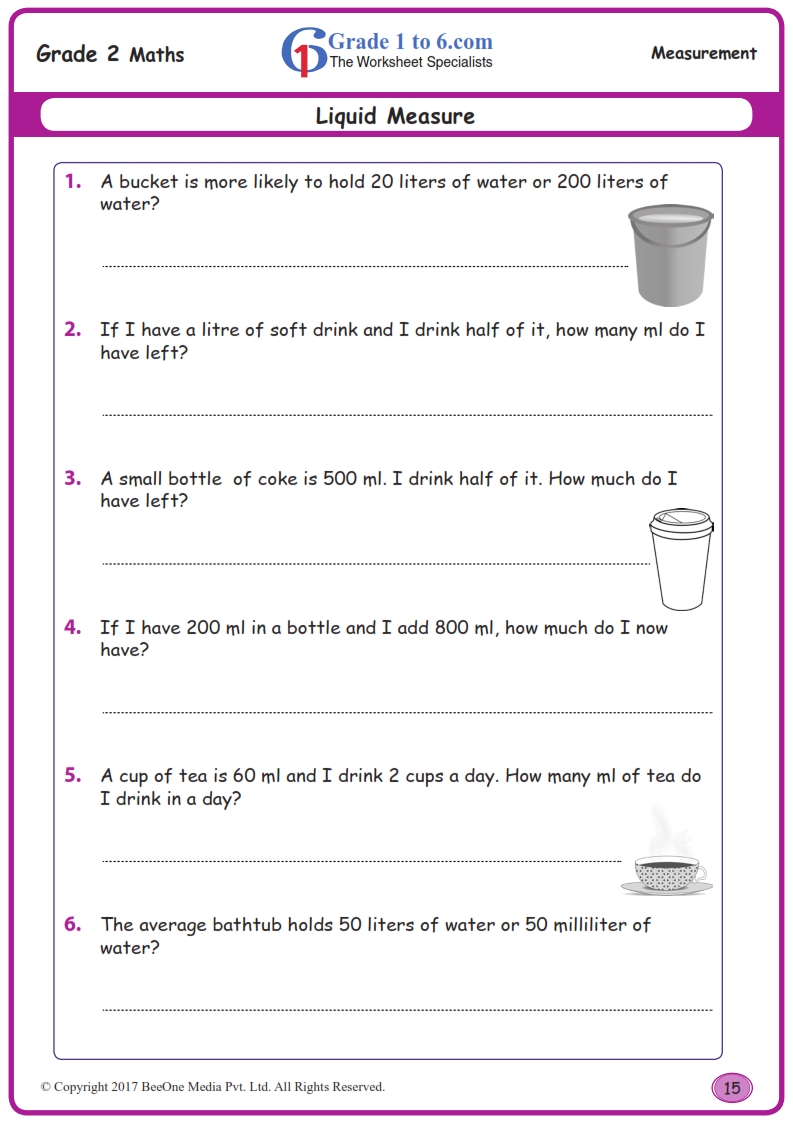 Measuring Liquid Volume Worksheetswww.grade20to20.com Throughout Volume Word Problems Worksheet
