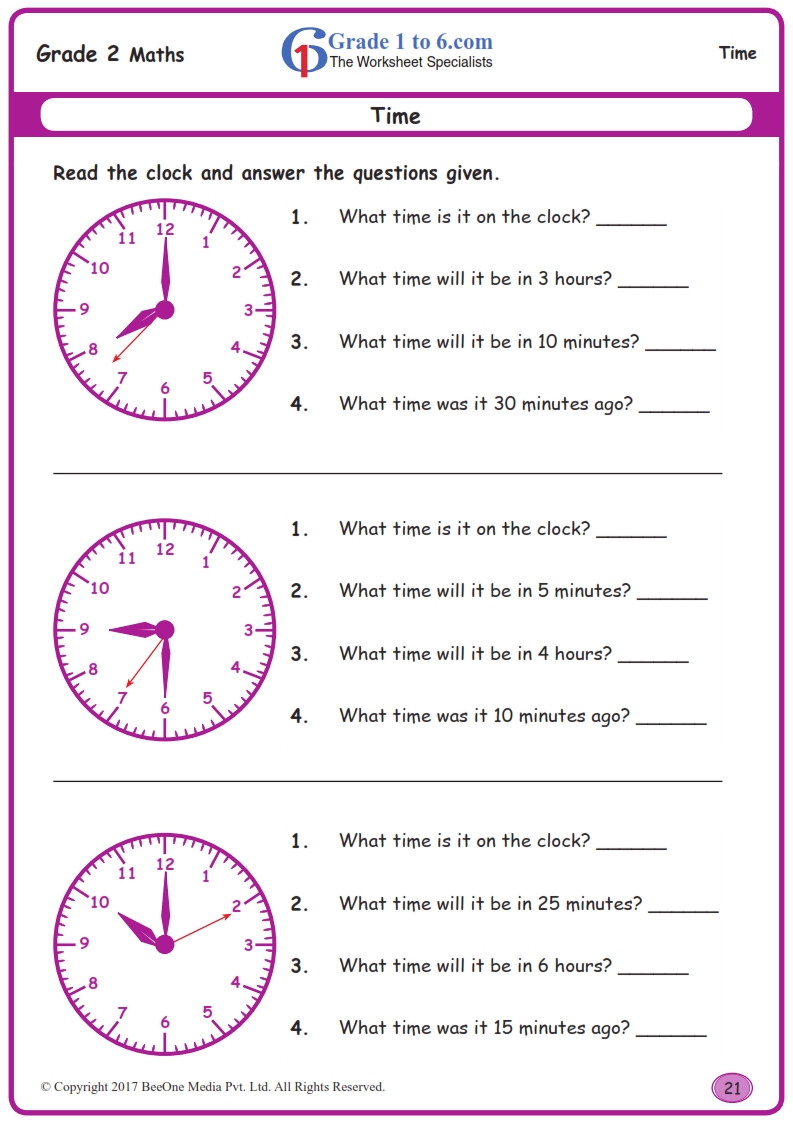 Word Problems in Time Worksheets|www.grade1to6.com