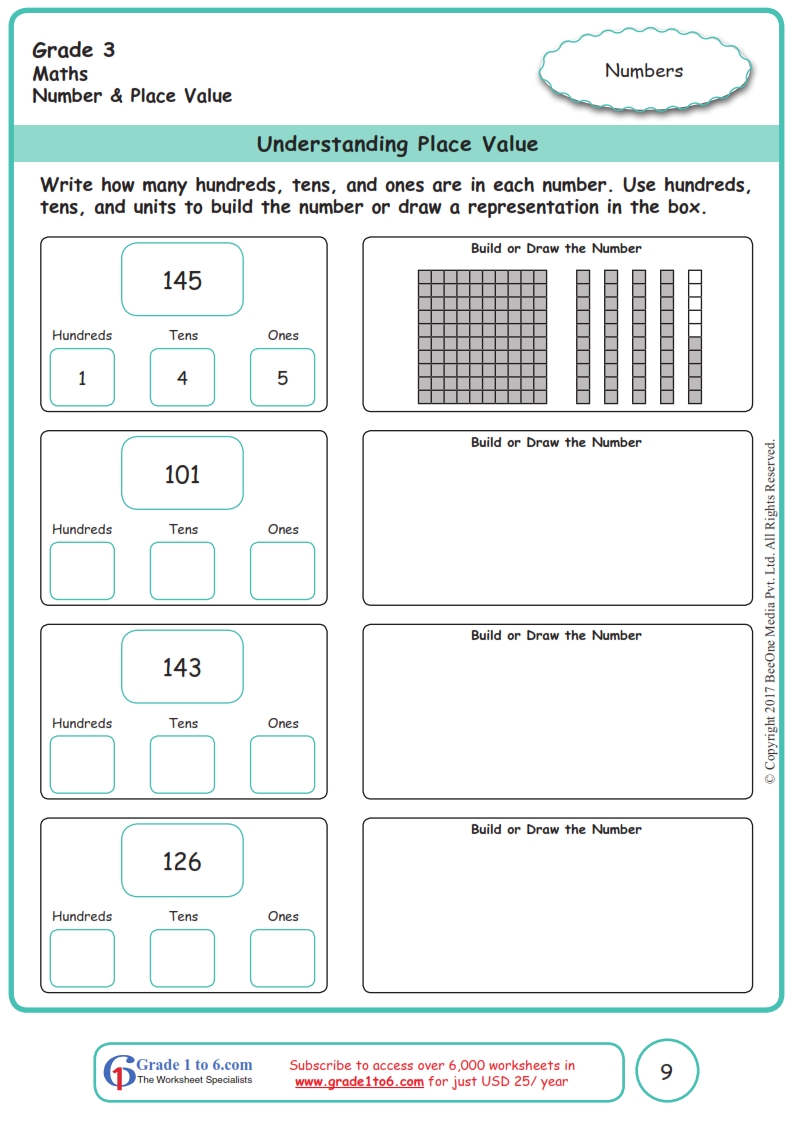 Grade 3 Place Value Rounding Worksheets Www Grade1to6 Com