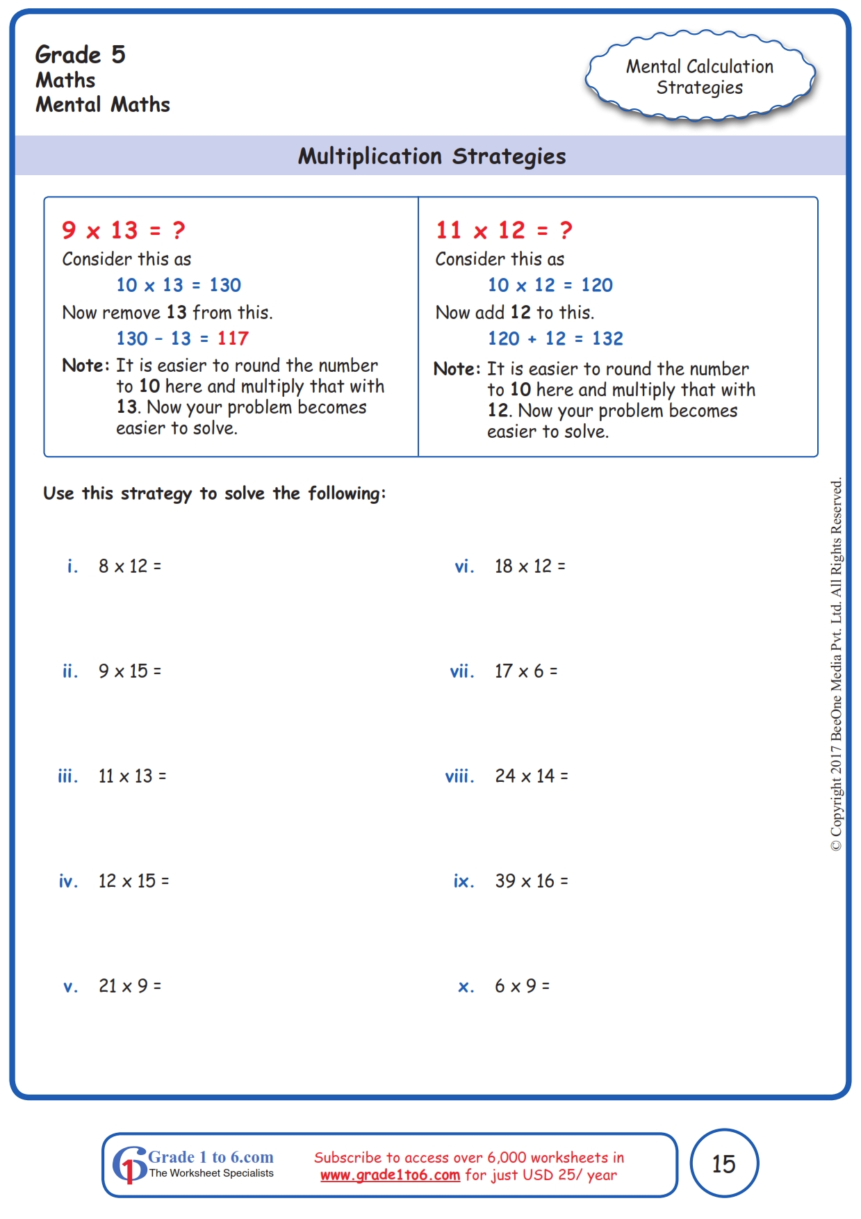 Multiplication Strategy Practice Worksheet Education Com 