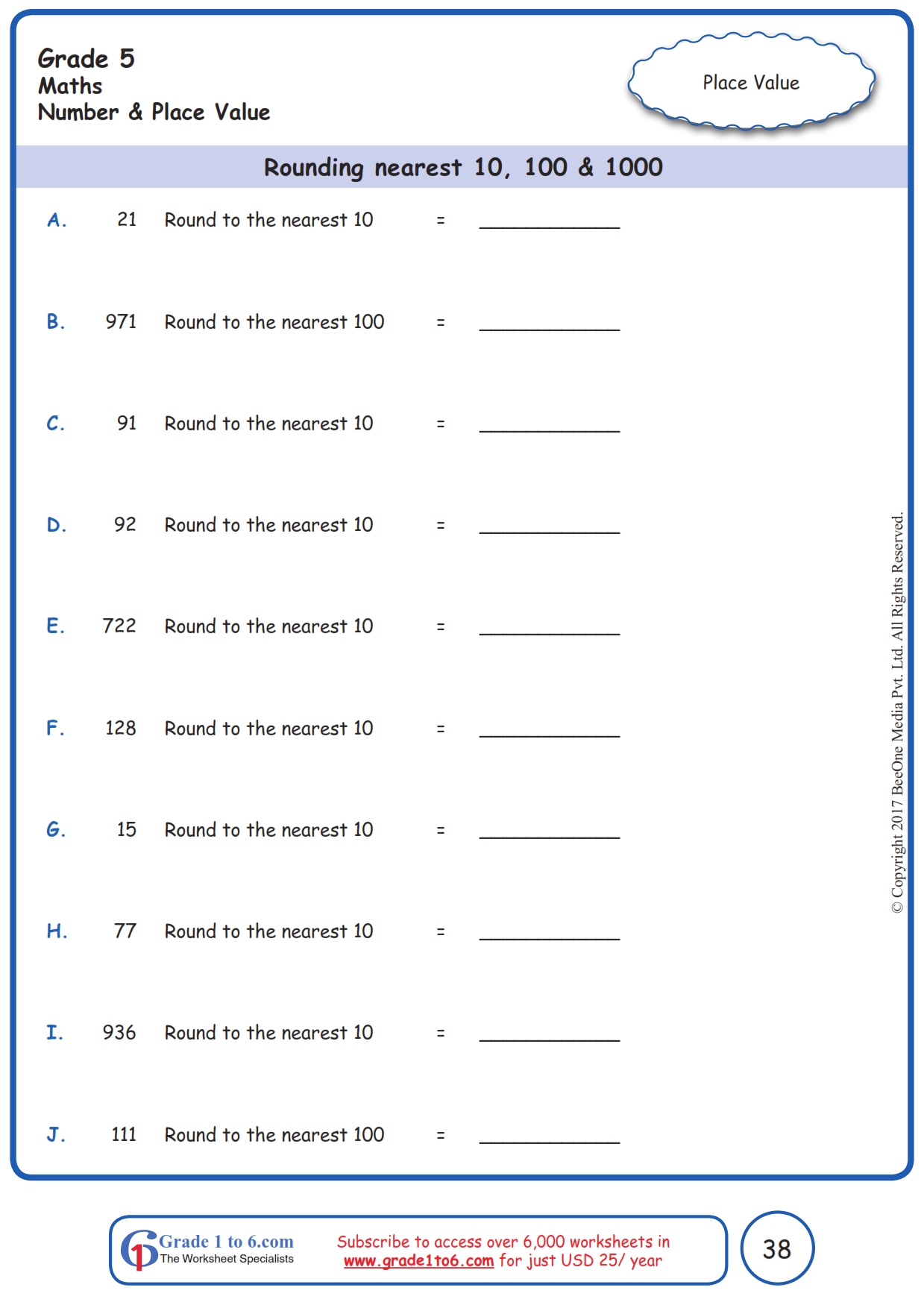 Rounding Worksheets: Grade 221 www.grade21to21.com Intended For Rounding Decimals Worksheet 5th Grade