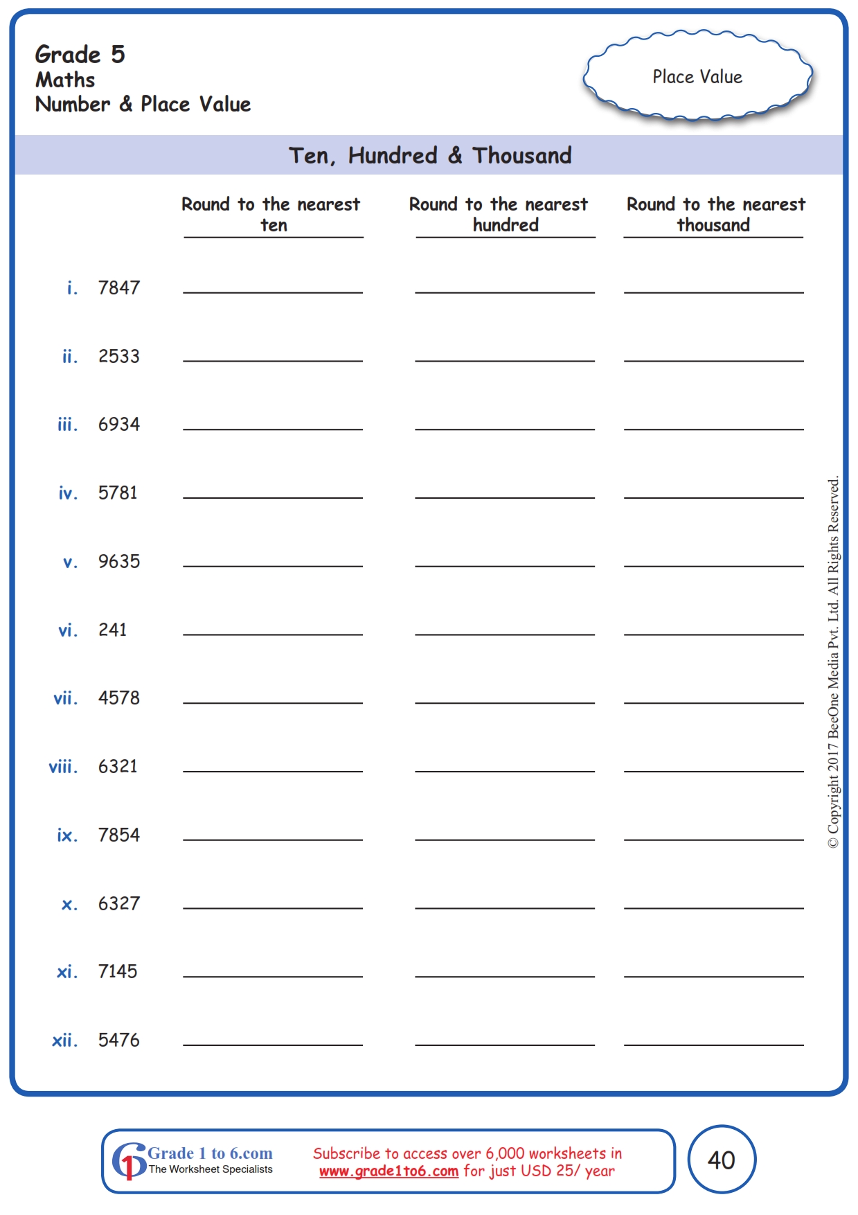 Rounding Worksheets: Grade 23 www.grade23to23.com Pertaining To Rounding Decimals Worksheet 5th Grade