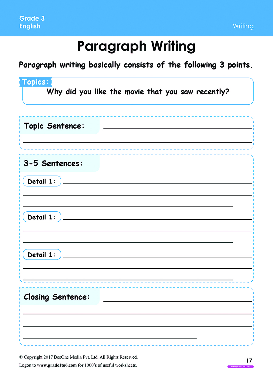 creative writing worksheets for class 3