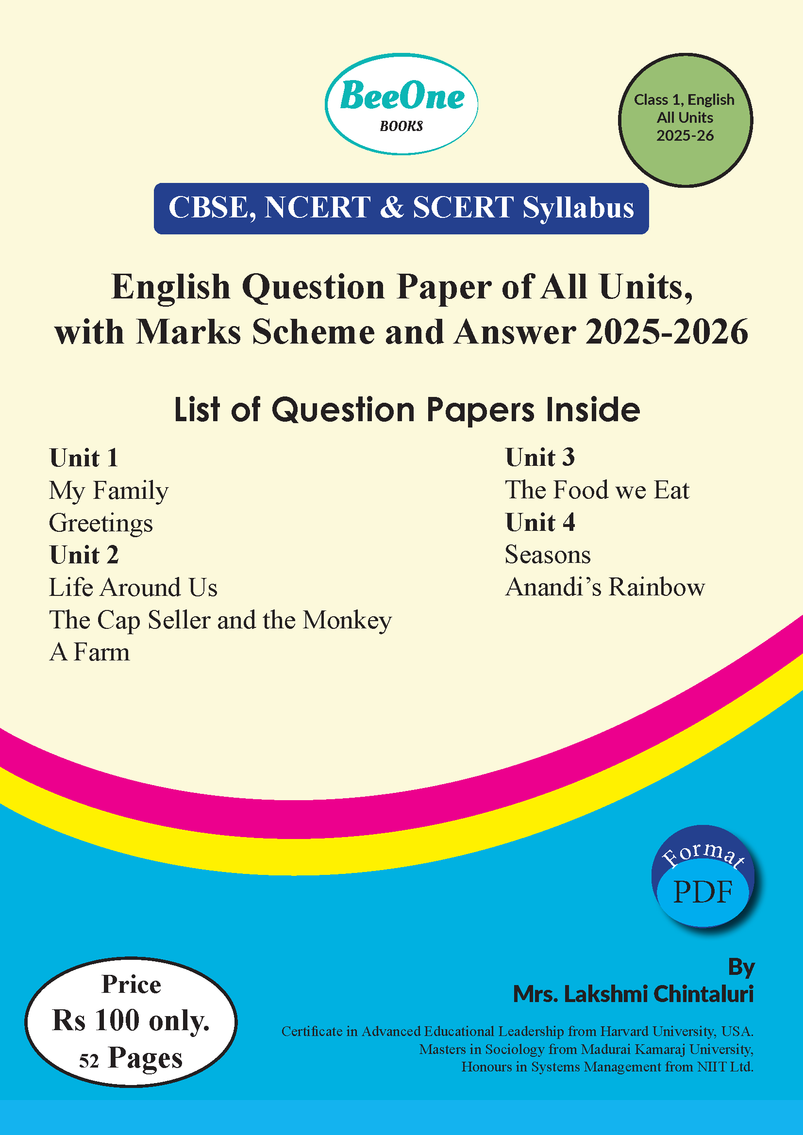 Class 1 English Sample Question paper 2026