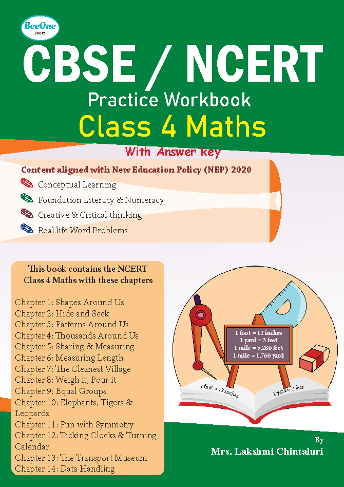 NCERT Class 4 Maths Workbook | BeeOne Books